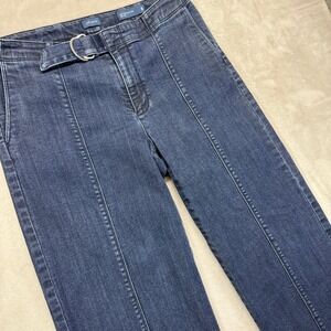 J. Jill Denim Jeans Women's 8  Metropolitan Full Leg Belted Dark‎ Wash